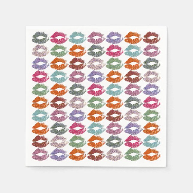 Stilvolle farbenfrohe Lips #27 Serviette (Vorderseite)