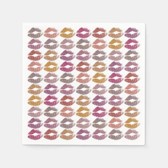 Stilvolle farbenfrohe Lips #28 Serviette (Vorderseite)