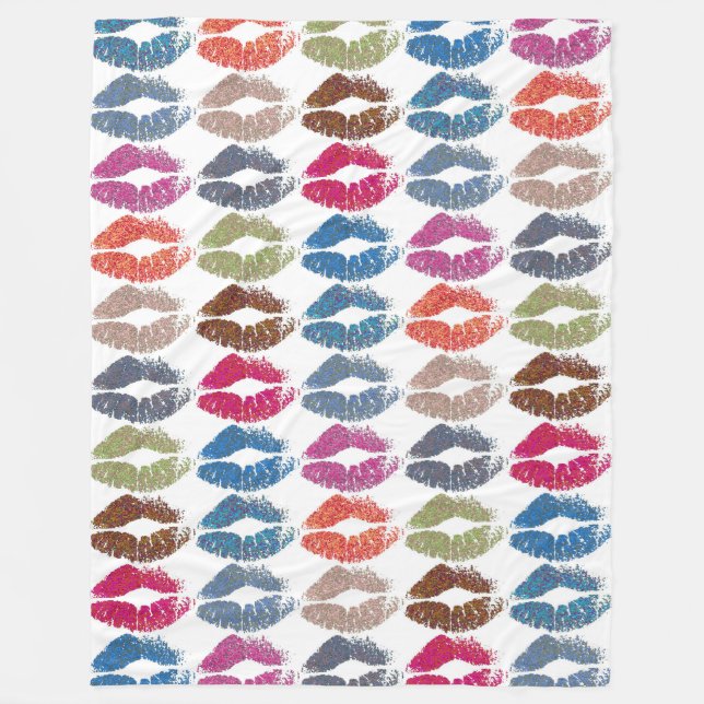 Stilvolle farbenfrohe Lips #30 Fleecedecke (Vorderseite)