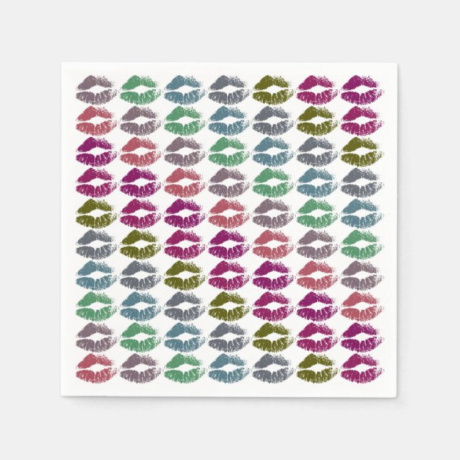 Stilvolle farbenfrohe Lips #34 Serviette (Vorderseite)