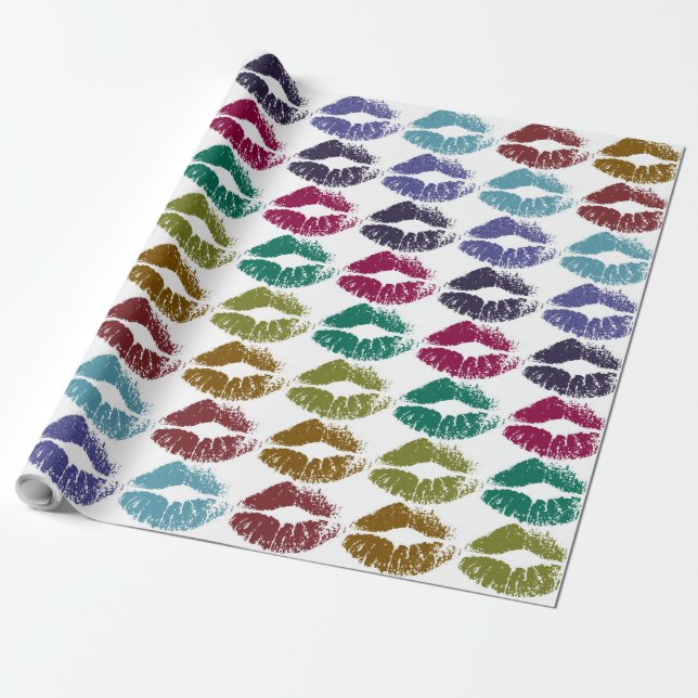 Stilvolle farbenfrohe Lips #35 Geschenkpapier (Ungerollt)