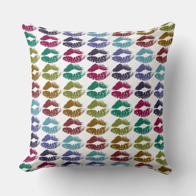 Stilvolle farbenfrohe Lips #35 Kissen (Vorderseite)