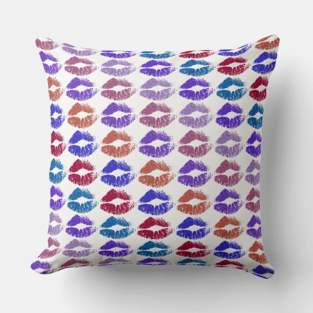 Stilvolle farbenfrohe Lips #37 Kissen (Vorderseite)