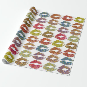 Stilvolle farbenfrohe Lips #38 Geschenkpapier