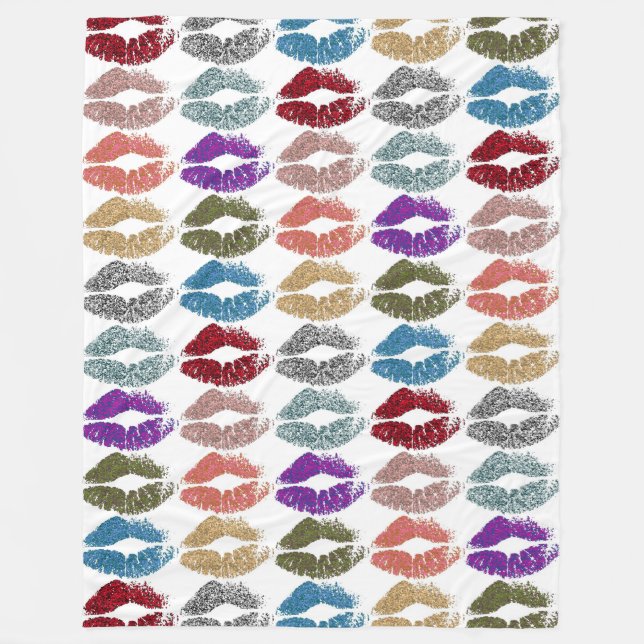 Stilvolle farbenfrohe Lips #39 Fleecedecke (Vorderseite)