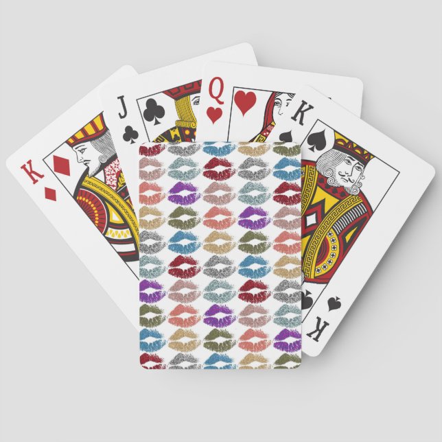 Stilvolle farbenfrohe Lips #39 Spielkarten (Rückseite)