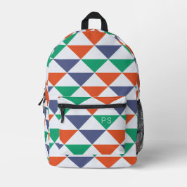 Stilvolle, farbenfrohe Monogramm-Initialen Bedruckter Rucksack