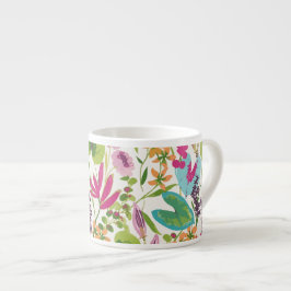 Stilvolle farbenfrohe Sommer-Tropenblumenmuster Espressotasse