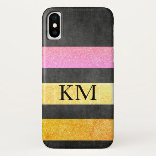 Stilvolle Farbglitter mit Monogramm Case-Mate iPhone Hülle