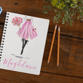 Stilvolle Fashion Pink Rock Blume Frauenjournal Notizbuch