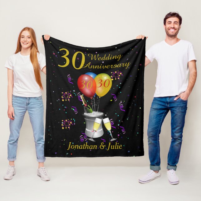 Stilvolle Feier zum 30. Hochzeitstag Fleecedecke (Beispiel)