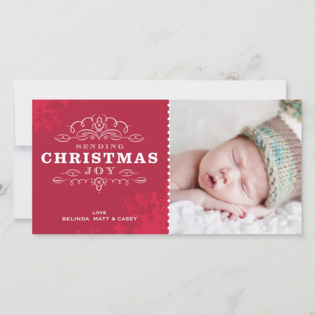 STILVOLLE FEIERTAGS-FOTOKARTE:: Senden von Feiertagskarte (Vorderseite)