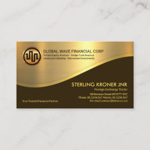 Stilvolle Finanzinvestitionen der Retro-Goldwave  Visitenkarte