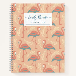Stilvolle Flamingo Art Deco inspiriertes Muster Notizbuch