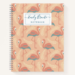 Stilvolle Flamingo Art Deco inspiriertes Muster Notizbuch
