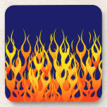 Stilvolle Flammenfeuer auf Navy Blue Getränkeuntersetzer<br><div class="desc">Eine orangefarbene frisierte Auto am blauen Streifen des Buttons flammt die grafische Gestaltung,  die immer für ein besonderes Geschenk für sich selbst oder für jemanden,  der auf Ihrer Liste ist,  machen diese bei festlichen Anlässen sicher einen Eindruck.</div>