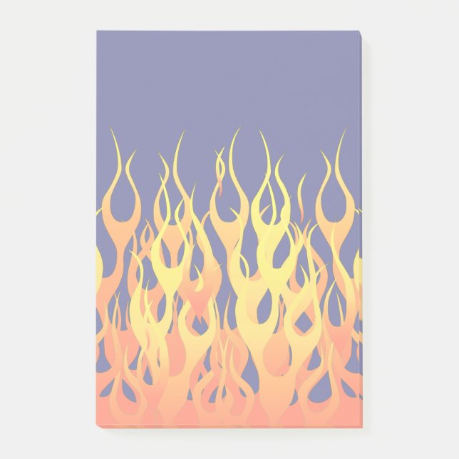 Stilvolle Flammenfeuer auf Navy Blue Post-it Klebezettel (Vorderseite)