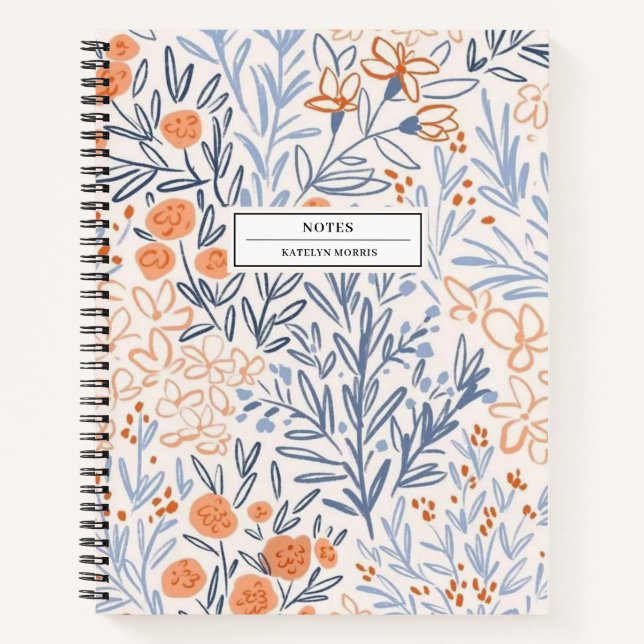 Stilvolle floral Business Notes Hübsch Notizbuch (Vorderseite)