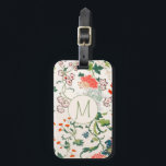 Stilvolle Floral Monogram Gepäckanhänger<br><div class="desc">Stilvolle Gartenblumenmuster mit Monogramm-Schrift als Initial. Ein perfektes Geschenk oder Accessoire.</div>