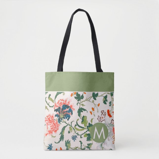 Stilvolle Floral Monogram Tasche (Vorderseite)