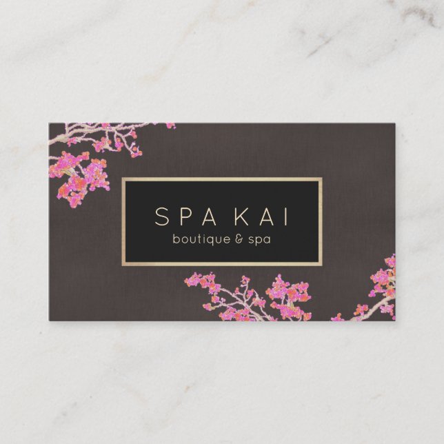 Stilvolle Floral Wellness-Center Massage Therapist Visitenkarte (Vorderseite)