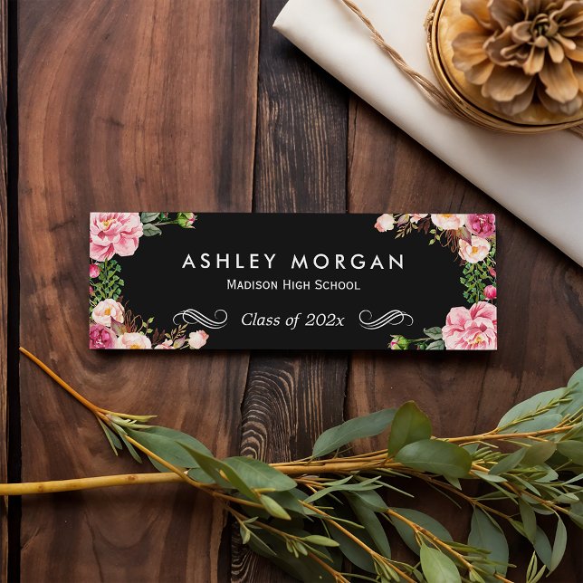 Stilvolle florale Blume Abschluss Name Card Telefonnummerkarte (Von Creator hochgeladen)