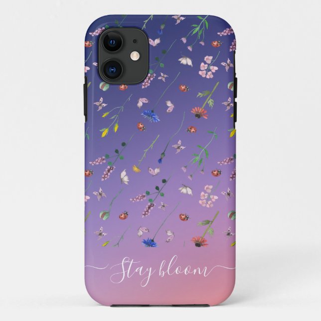 Stilvolle florale botanische Muster iPhone Case (Rückseite)
