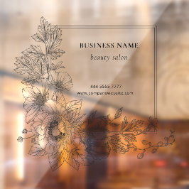 Stilvolle Florale Umrandung Schönheitssalon Firmen Fensteraufkleber