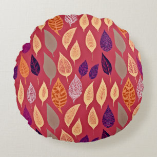 Stilvolle Foliage Elegance Muster Rundes Kissen