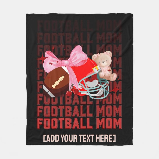 Stilvolle FOOTBALL MAMA Coquette Fleecedecke (Vorderseite)