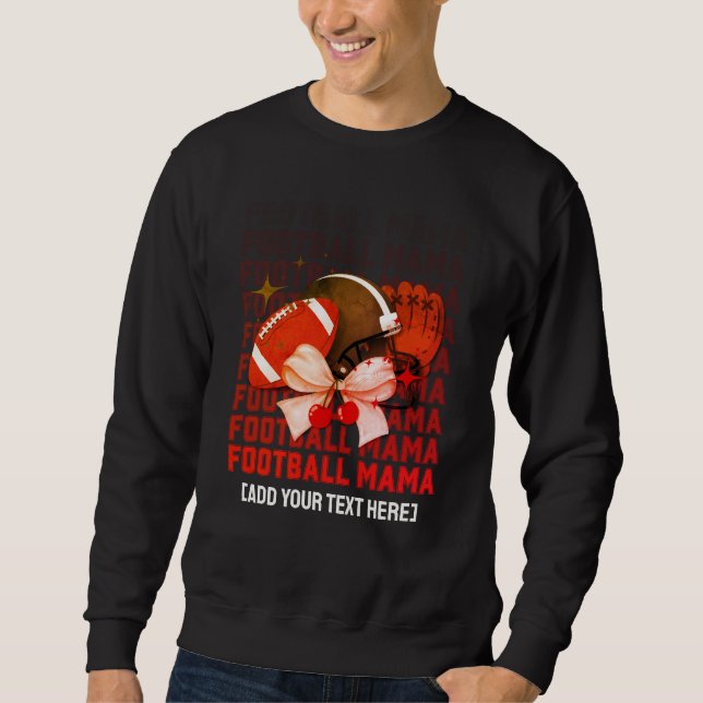 Stilvolle FOOTBALL MAMA Coquette Sweatshirt (Vorderseite)