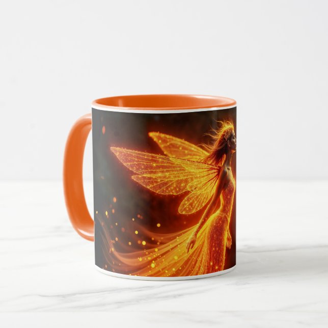 Stilvolle Forst Fee niedlich Feuer leuchtende Prin Tasse (Vorderseite Links)