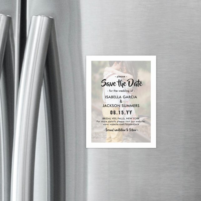 Stilvolle Foto Overlay Moderne Hochzeit retten Dat Magneteinladung (Von Creator hochgeladen)