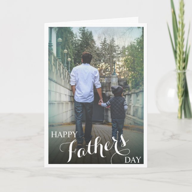 Stilvolle Fotografie Happy Vatertag Karte (Vorderseite)