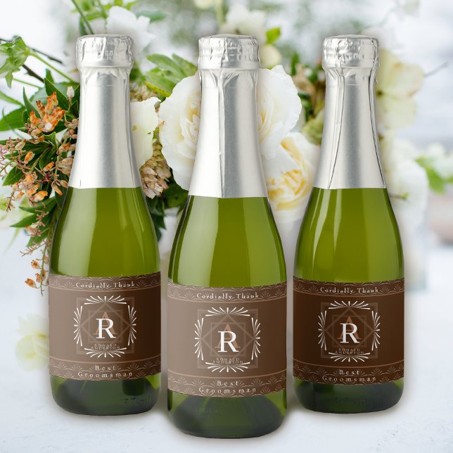 Stilvolle Frame Brown Monogram (Modern stylish Monogram Design. )