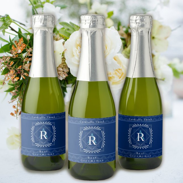 Stilvolle Frame Navy Monogram (Modern stylish Monogram Design. )