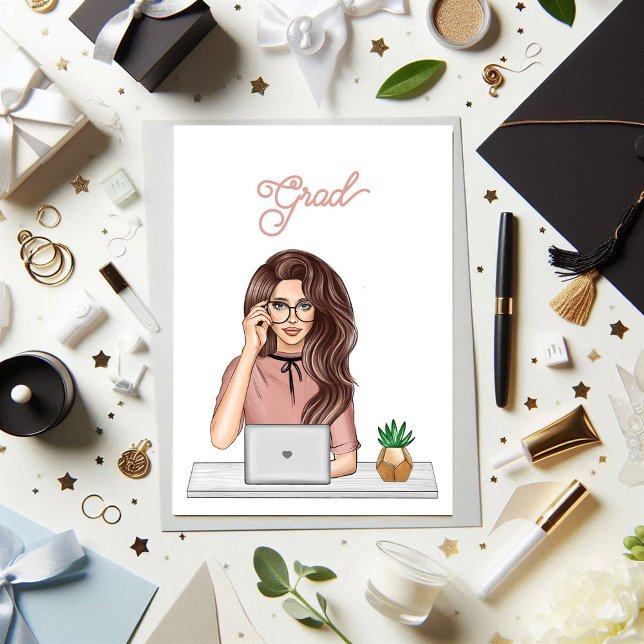 Stilvolle Frauenfeier Moderne Graduate Celebration Einladung (Stylish Woman Modern Graduate Celebration Invitation)