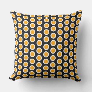 Stilvolle Fun Bold Black Bright Yellow Tiled Circl Kissen