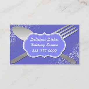 Stilvolle Gabel & Spoon Food Service Business Card Visitenkarte