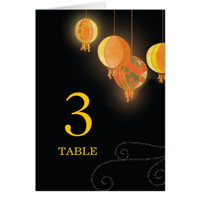 Stilvolle Garden Lanterns Wedding Tischnummern (Vorne)