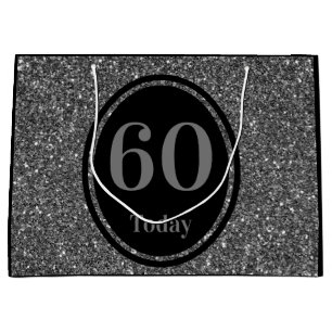Stilvolle Geburtstagsgeschenk-Tasche 60. Große Geschenktüte