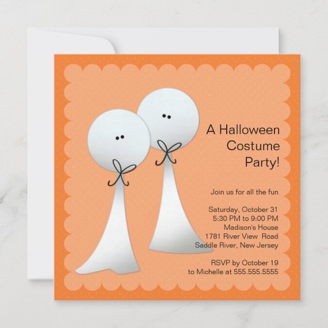 Stilvolle Geist-Halloween-Party-Einladung Einladung (Vorderseite)