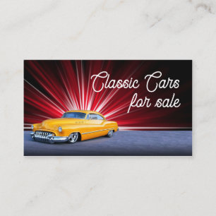Stilvolle gelbe klassische Auto-Visitenkarte Visitenkarte