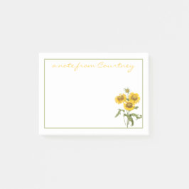 Stilvolle gelbe Sonnenblumen personalisiert Post-it Klebezettel