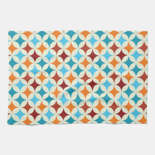 Stilvolle Geometrie: Vintages nahtloses Muster Geschirrtuch