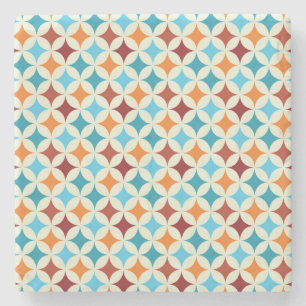 Stilvolle Geometrie: Vintages nahtloses Muster Steinuntersetzer