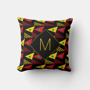 Stilvolle geometrische Dreiecke Monogramm Kissen
