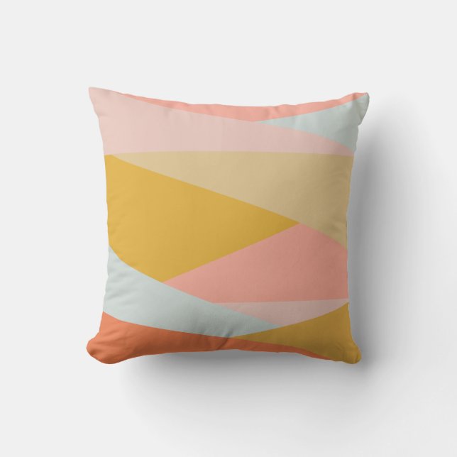 Stilvolle, geometrische Farbblöcke in Pastellfarbe Kissen (Vorderseite)