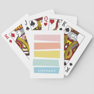 Stilvolle geometrische Farbpastellfarben Personali Spielkarten