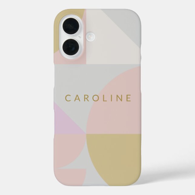 Stilvolle, geometrische Formen Personalisiert iPhone 16 Hülle (Rückseite)